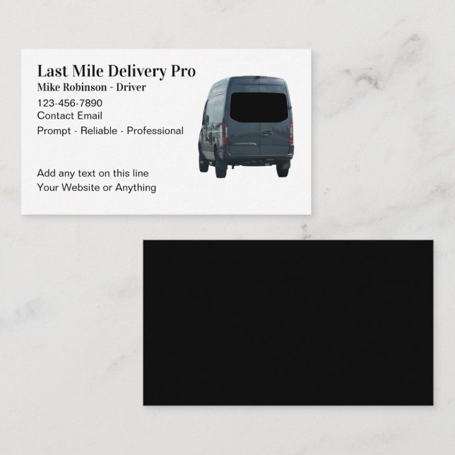 Modèle de carte d'affaires dernier Mile Delivery S (Devant / Derrière)