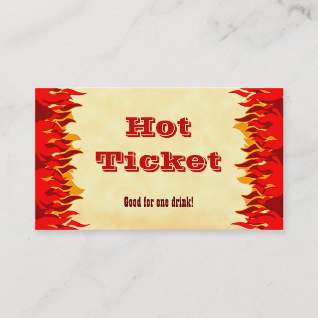 Modèle de carte d'affaires Flames Red Ticket Hot E (Devant)