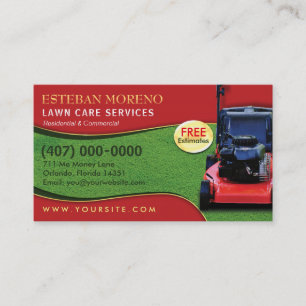 Modèle de carte d'affaires Landscaping Lawn Care M