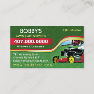Modèle de carte d'affaires Landscaping Lawn Care M