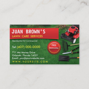 Modèle de carte d'affaires Landscaping Lawn Care M