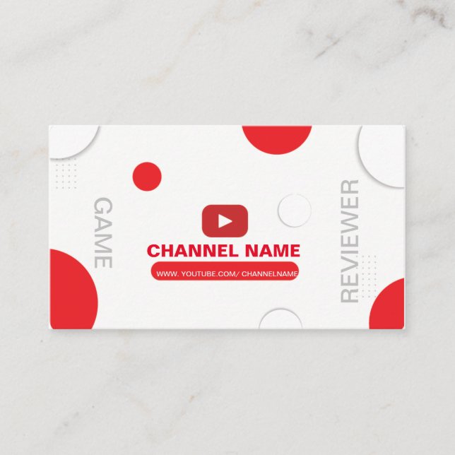 Modèle de carte d'affaires YouTuber personnalisabl (Devant)