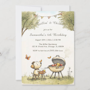 Modèle de carte d'anniversaire BBQ personnalisée p