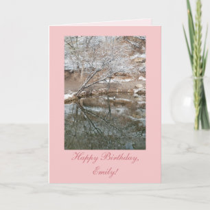 Modèle de carte d'anniversaire de l'étang d'hiver