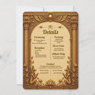 Modèle de carte de détails de mariage égyptien