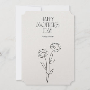 Modèle de carte de fête des mères - Style minimali