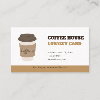 Modèle de carte de fidélité de café minimaliste ma