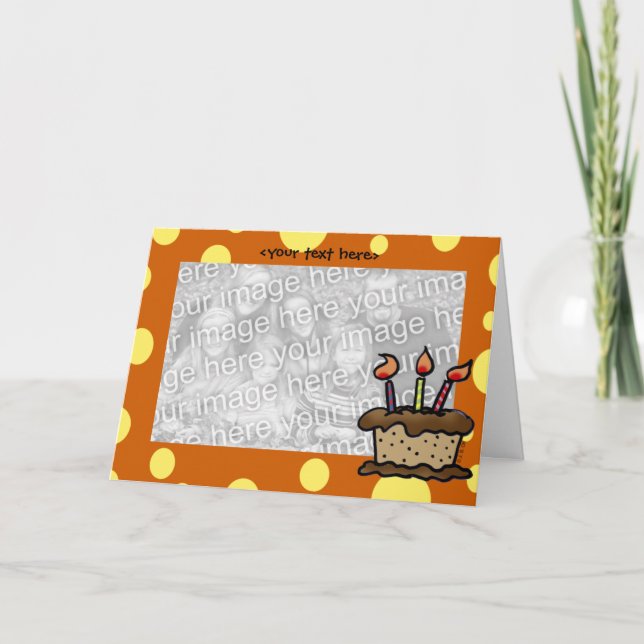 Modèle de carte de gâteau d'anniversaire (Devant)