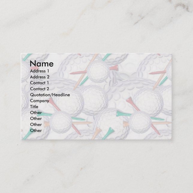 Modèle de carte de profil - golf (Devant)