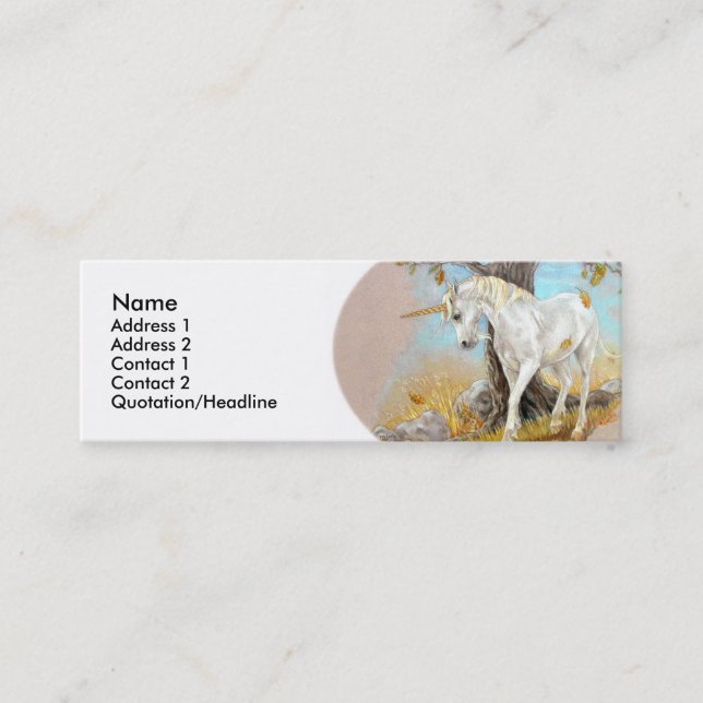 Modèle de carte de profil - licorne (Devant)