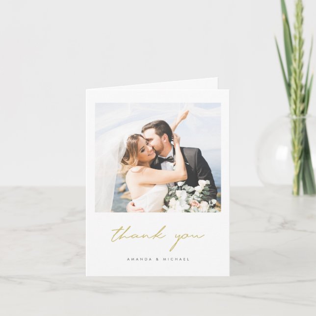Modèle de Carte de remerciements de Mariage photo  (Devant)