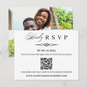 Modèle de carte de réponse de mariage avec code QR