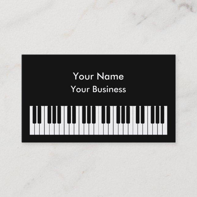 Modèle de carte de visite à clavier pour piano (Devant)