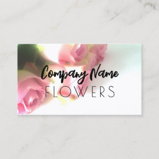 Modèle de carte de visite à fleurs avec rose rose