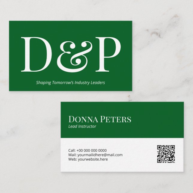 Modèle de carte de visite avec code QR | DP7 (Devant / Derrière)