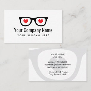 Modèle de carte de visite avec lunettes et logo en