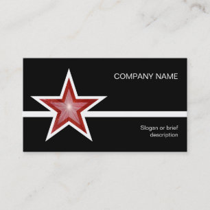 Modèle de carte de visite blanc Red Star noir