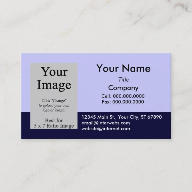 Modèle de carte de visite Blue Navy personnalisé (Devant)
