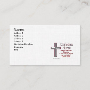 Modèle de carte de visite Christian Nurse Cross 2