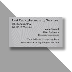 Modèle de carte de visite Cybersecurity Services