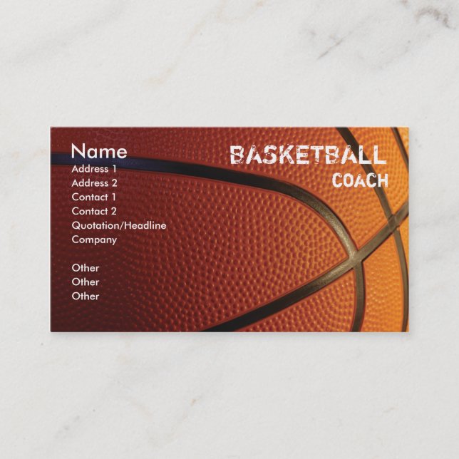 Modèle de carte de visite de basket-ball (Devant)