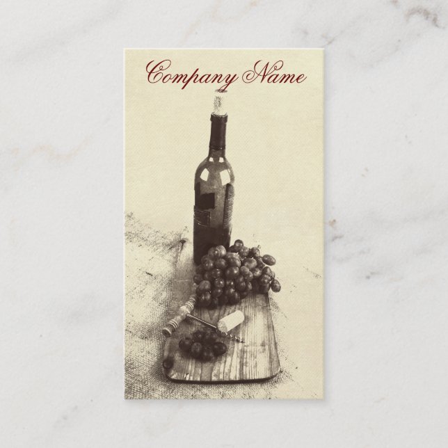 Modèle de carte de visite de bouteilles de vin (Devant)