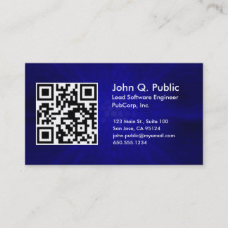 Modèle de carte de visite de code de QR