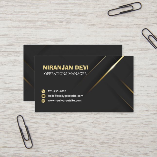 Modèle de carte de visite de constructeur éditable (Devant/Arrière en situation)