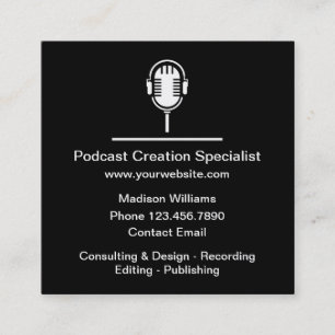 Modèle de carte de visite de création de podcast c