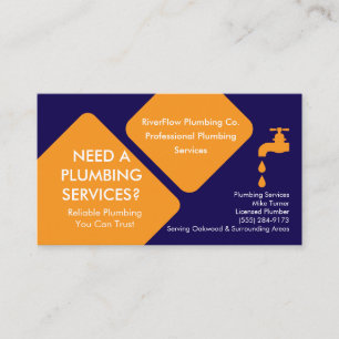 Modèle de carte de visite de plombier Services d