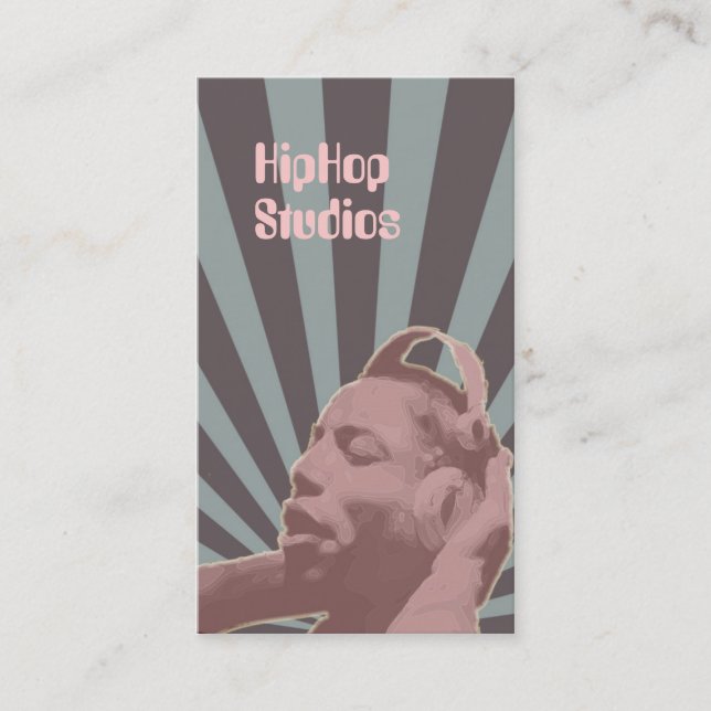 Modèle de carte de visite d'écouteurs de hip hop (Devant)