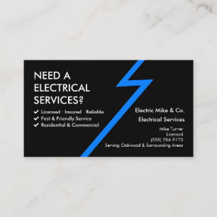 Modèle de carte de visite d'électricien Service