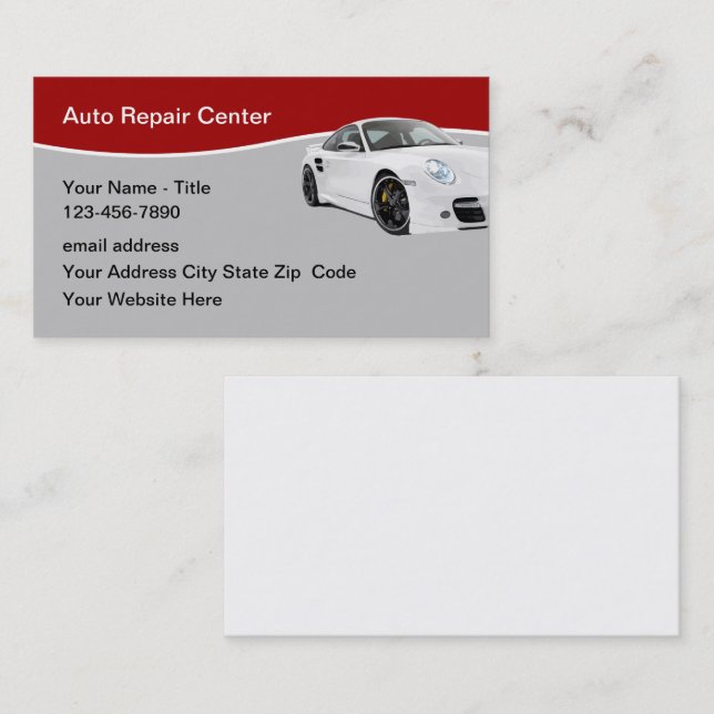 Modèle de carte de visite des services automobiles (Devant / Derrière)
