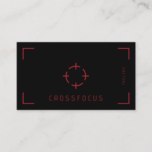 Modèle de carte de visite du logo Cross Focus (Devant)