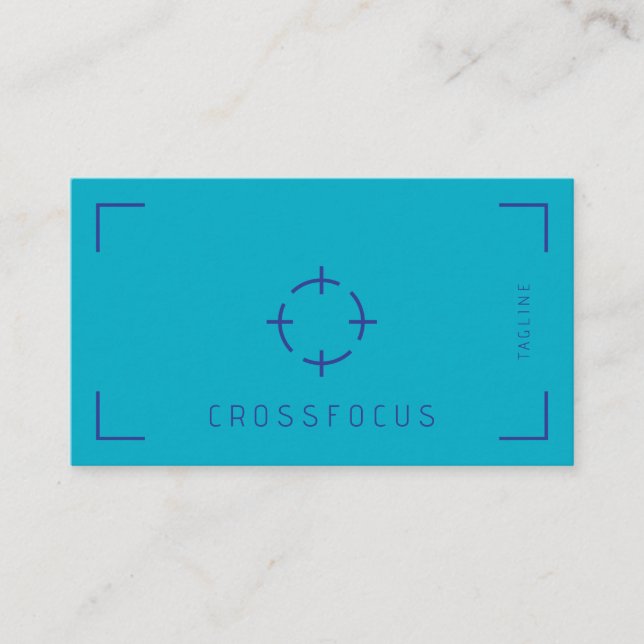 Modèle de carte de visite du logo Cross Focus (Devant)