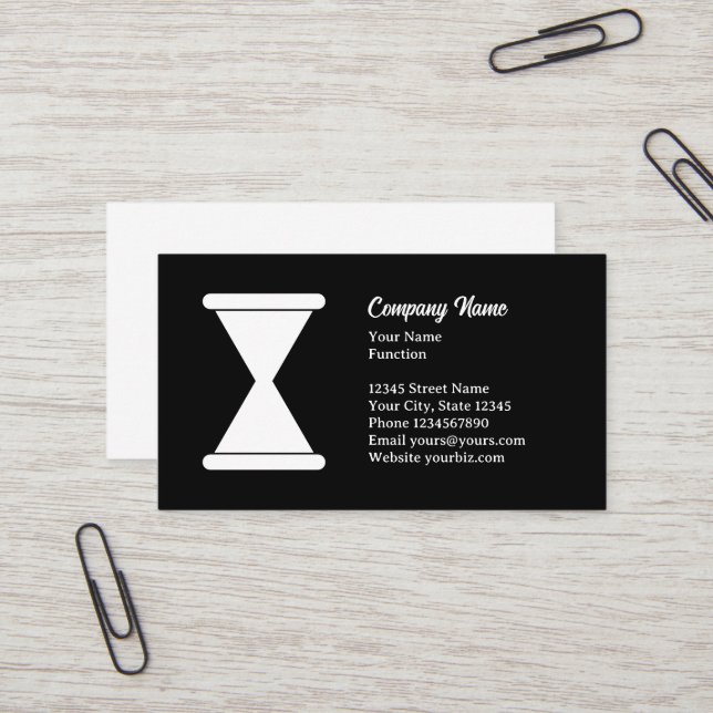Modèle de carte de visite du logo de la minuterie  (Devant/Arrière en situation)