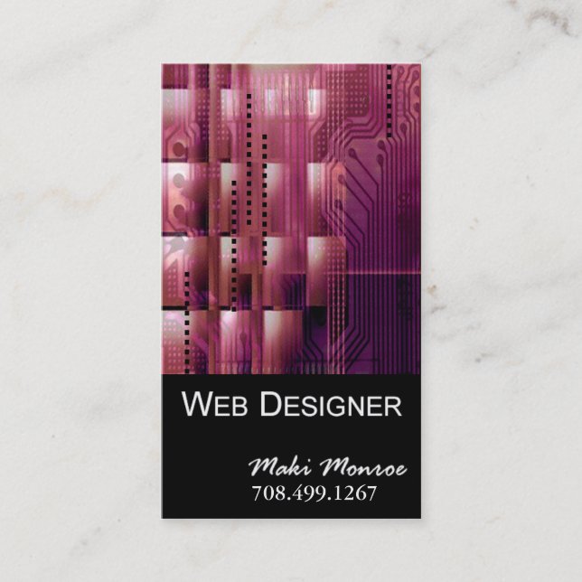 Modèle de carte de visite du Web Design-2 (mauve) (Devant)