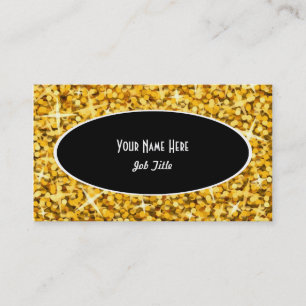 Modèle de carte de visite Glitz "Gold" Black Oval
