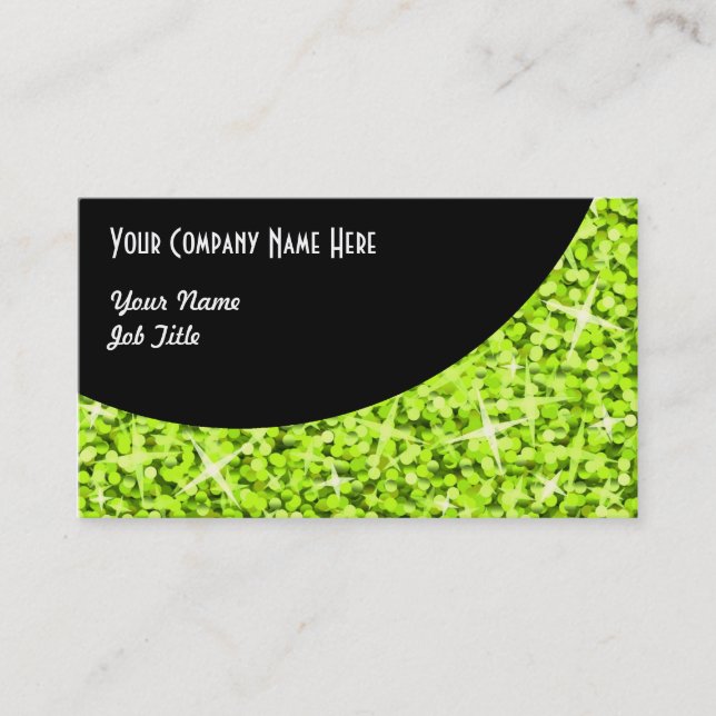 Modèle de carte de visite Glitz Lime Black Curve (Devant)