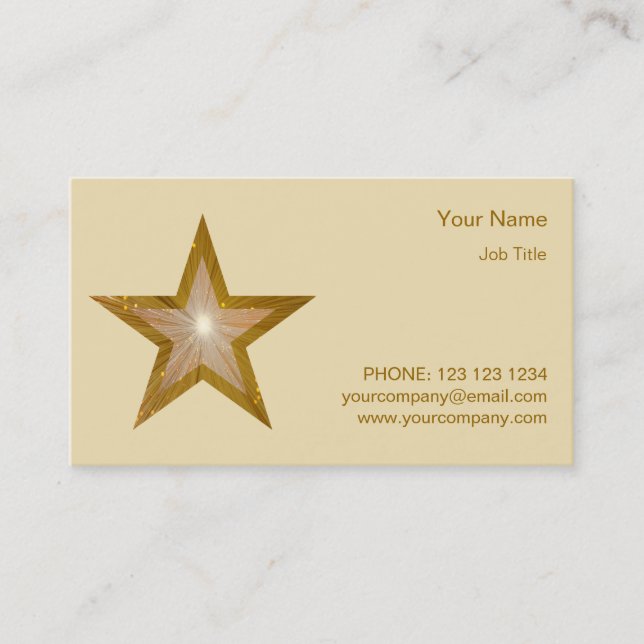 Modèle de carte de visite Gold Star (Devant)