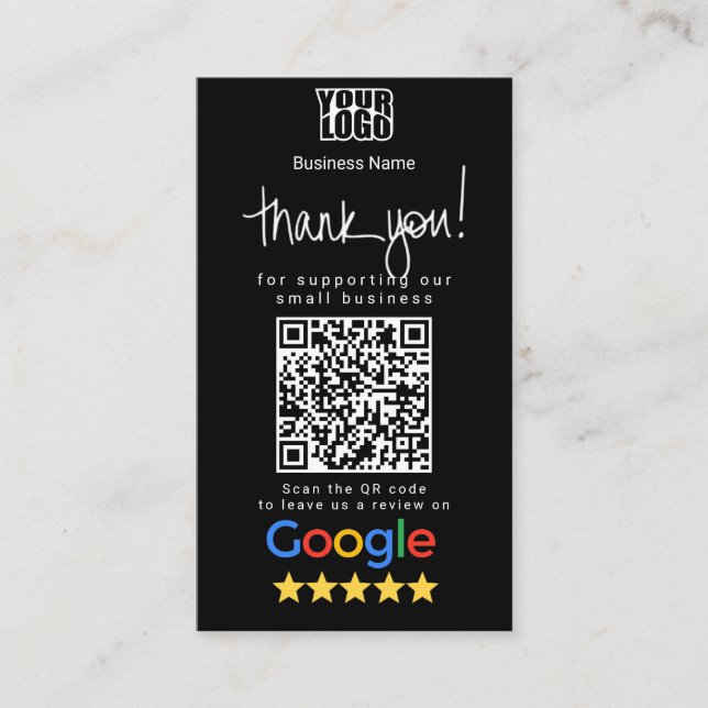Modèle de carte de visite Google Review (Devant)