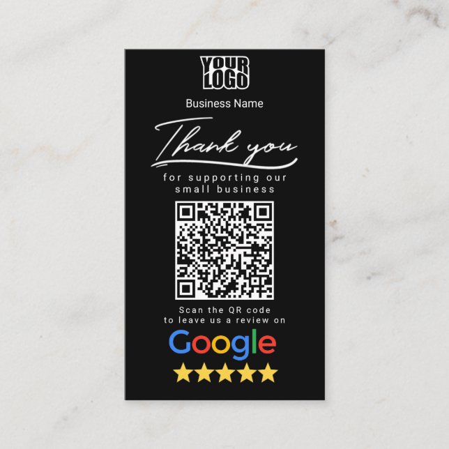 Modèle de carte de visite Google Review (Devant)