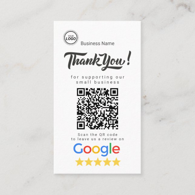 Modèle de carte de visite Google Review (Devant)