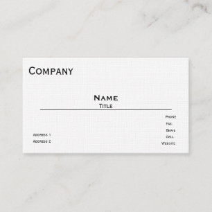 Modèle de carte de visite lin (blanc)