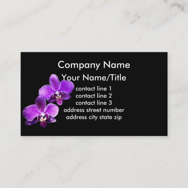 modèle de carte de visite personnalisé orchidées (Devant)