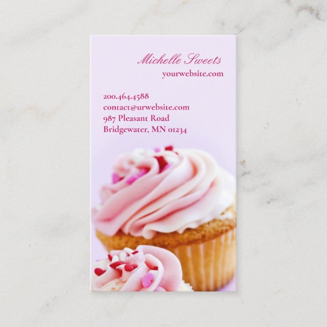 Modèle de carte de visite pour cupcakerie (Devant)