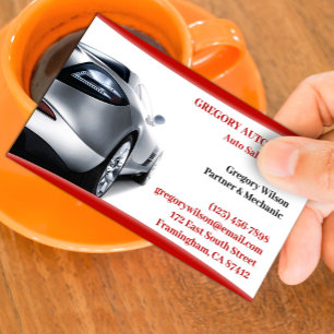 Modèle de carte de visite pour la vente de voiture