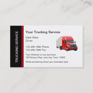 Modèle de carte de visite pour service de camionna