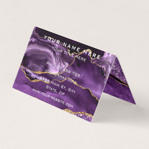 Modèle de carte de visite Purple Gold Parties scin
