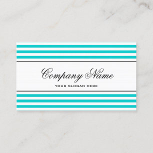 Modèle de carte de visite rayée bleu turquoise